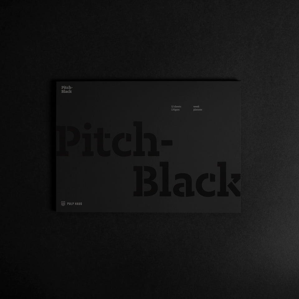 Pitch-Black A4 weekly planner